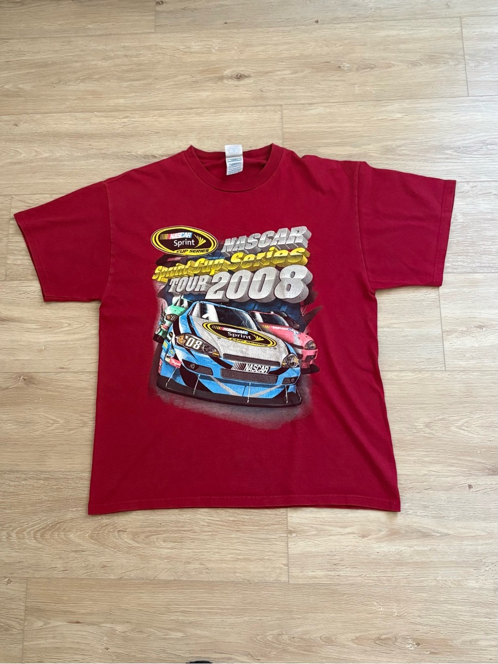 Vintage Y2K NASCAR Sprint Cup Series Racing Red Graphic Tee Size L
